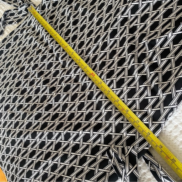 Belted Midi Shirt Dress Half Sleeves Geometric Print L 12 14 Laundry by Design - Picture 10 of 13